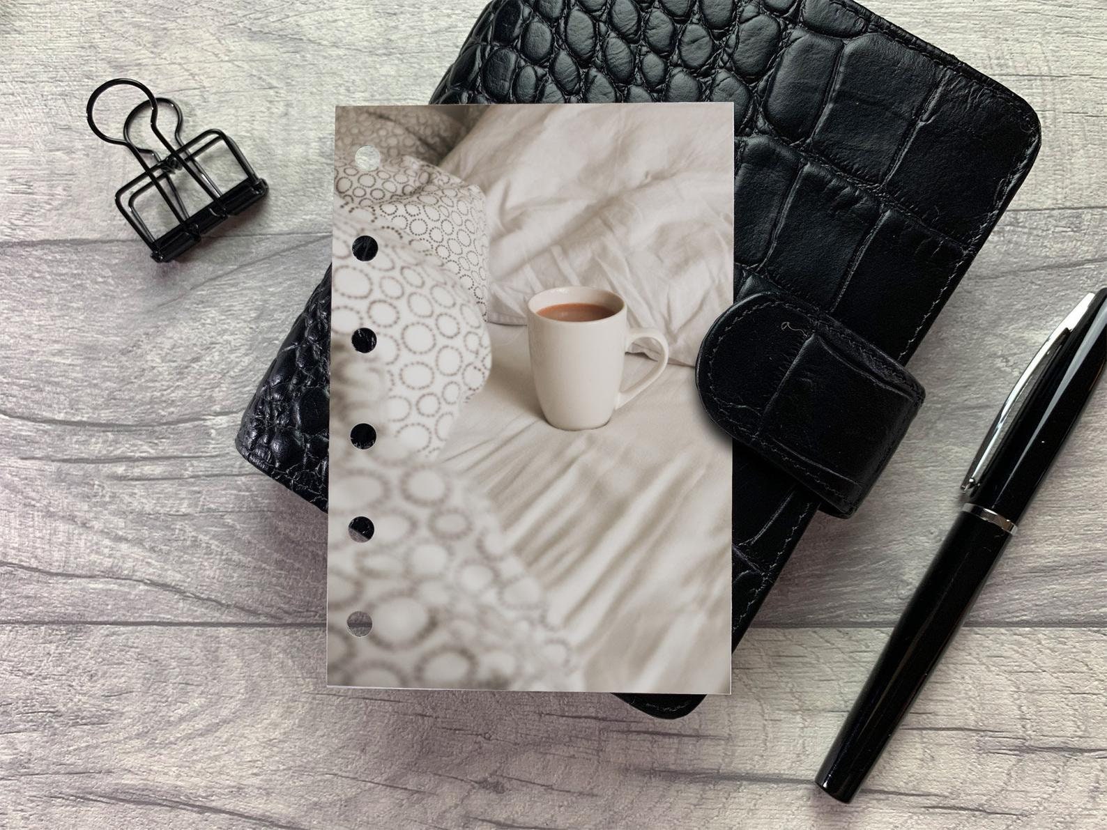 Fits A5 Neutral Aesthetic Dashboard B6 A6,Pocket,Mini Ring Planners,Protective Cover Thankful Mug Personal Gratitude Personal Wide