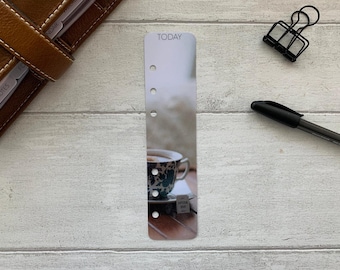 Photo Page Marker - Tea Cup - Choose A5, B6, Personal Wide, Personal, A6, Pocket, Mini - Add Custom Text - Planner Bookmark