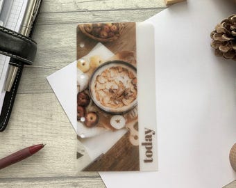 Torta di mele e cannella - Segnalibro di pagina con testo personalizzato in velluto - Scegli A5, B6, Personal Wide, Personal, A6, Pocket, Mini - Segnalibro per planner