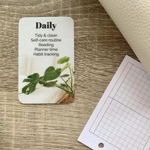Carte de tâches avec texte personnalisé - plantes de chevet - carte personnalisée pour votre agenda - ajoutez des tâches, des routines, des rappels - fonctionnel, déco minimaliste