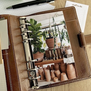 Dashboard terracotta potten: past op A5, B6, Personal Wide, Personal, A6, zak, miniringplanners. Beschermhoes.