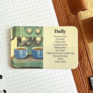 Custom Task Card - Time for Espresso - Personalised Task Card for Your Planner - Add Tasks, Routines, Reminders - Functional, Minimal Deco