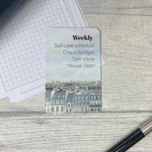 Custom Task Card - Paris Apartments - Personalised Task Card for Your Planner - Add Tasks, Routines, Reminders - Functional, Minimal Deco