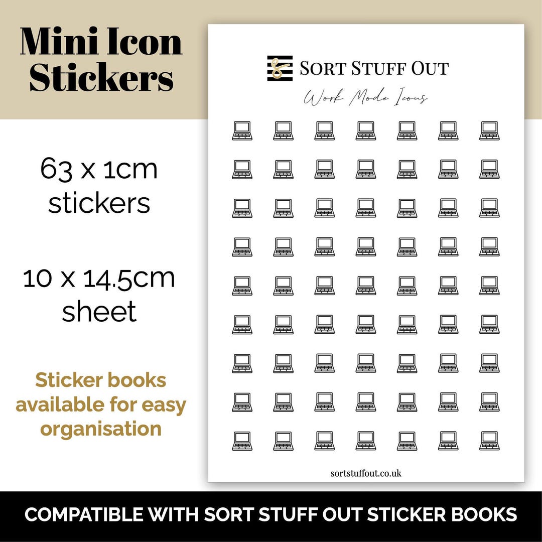 Work Mode Icon Stickers - Option to Include Sticker Book Extras ...