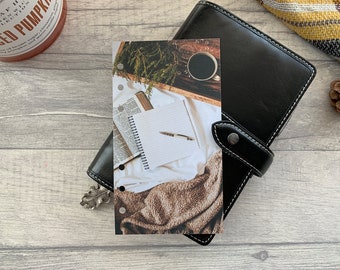 Cozy Journal - Autumn Fall Dashboard - Fits A5, B6, Personal Wide, Personal, A6, Pocket, Mini Ring Planners. Protective Cover.