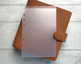 Personal Wide Frosted Planner Dividers. Organise with Side Tabs or Top Tabs. Minimal & Functional. Kikki K compatible