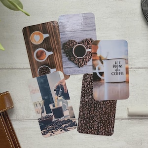 Cartões de diário - Conjunto A vida começa depois do café - Pacote com 5 para decoração de planejador - Use como marcadores de página, decoração - Opções de clipe e porta-cartões