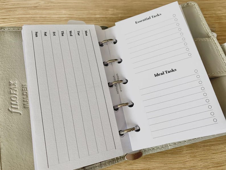 Detailed Weekly Foldout Inserts for MINI PLANNERS - Printed & Punched ...
