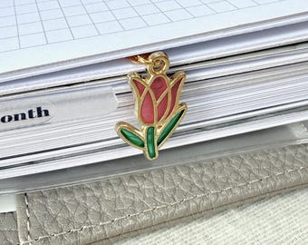 Red Tulip Page Marker - Choose Your Size - Ring Planner Bookmark
