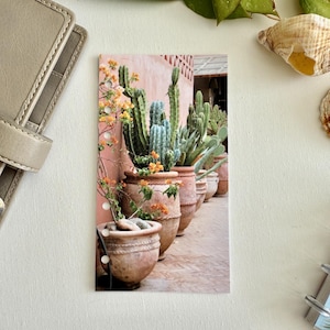 Tablero de cactus de verano. Compatible con agendas A5, B6, Personal Wide, Personal, A6, de bolsillo y minianillas. Funda protectora.