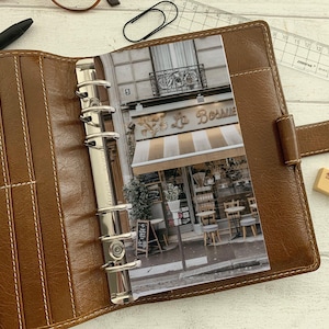 Dashboard Paris Cafe: past op A5, B6, Personal Wide, Personal, A6, zak, miniringplanners. Beschermhoes.
