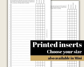 Inbox - Printed & Punched Inserts - Fits A5, B6, PW, Personal, A6, Pocket + , Pocket Ring Planners