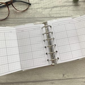 Pocket Size Monthly Grid Foldout - Printed & Punched Inserts - Fits Pocket Rings
