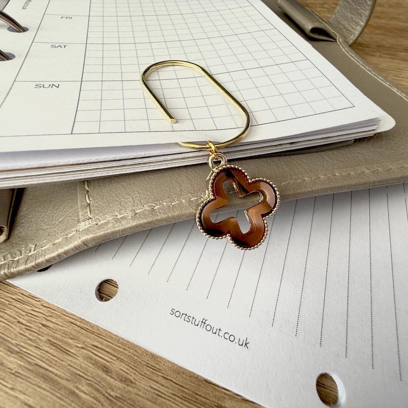Tortoiseshell Cutout Page Marker Clip - Choose Your Colour - Luxe Planner Charm - Ring Planner Accessories & Deco - Filofax, Kikki K image 9