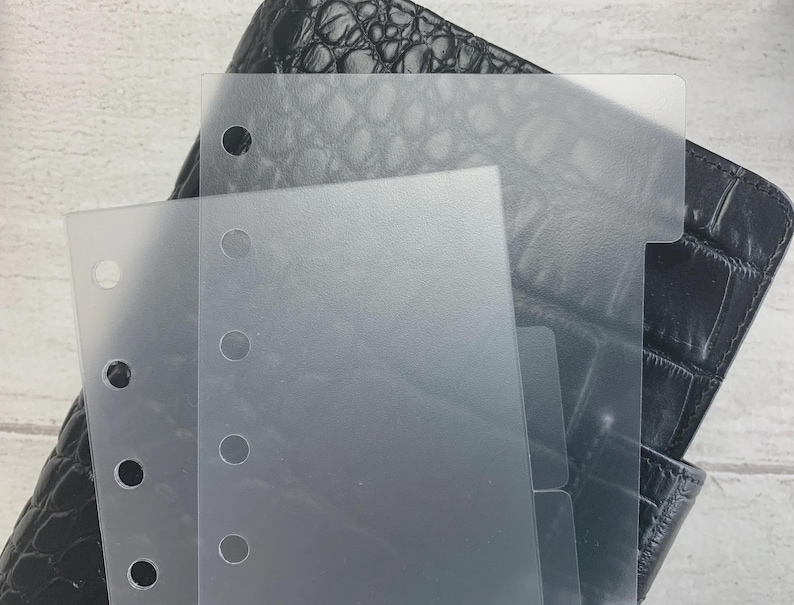 Clear Frosted Pocket Planner Dividers. Organise with Side Tabs or Top Tabs. Minimal & Functional. Filofax, Moterm A7 and PM image 2