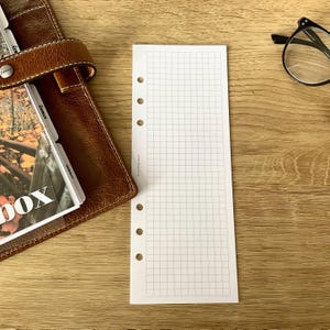 Weiß Grau Grau Halbedes Blatt - Gedruckte & Gestanzte Einlagen - Passend für A5, B6, Personal Wide, Ring Planer. Filofax, Moterm, Kikki K