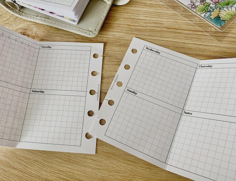 Detailed Weekly Foldout Inserts for MINI PLANNERS - Printed & Punched ...