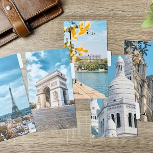 Blue Paris Planner Dividers - Choose Your Size - Photographic Side Tabs. Organise your planner - Labels Available. Filofax & Kikki K
