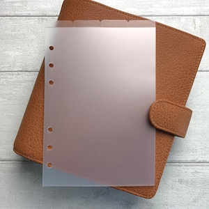 Personal Wide Frosted Planner Dividers. Organise with Side Tabs or Top Tabs. Minimal & Functional. Kikki K compatible