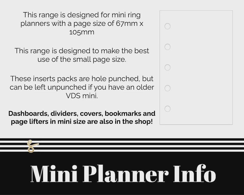 Detailed Weekly Foldout Inserts for MINI PLANNERS - Printed & Punched ...
