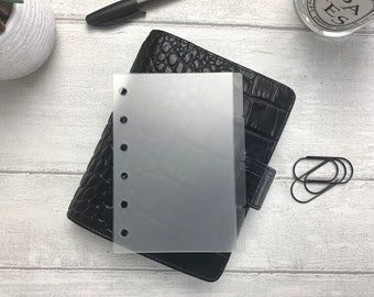 Clear Frosted Pocket Planner Dividers. Organise with Side Tabs or Top Tabs. Minimal & Functional. Filofax, Moterm A7 and PM