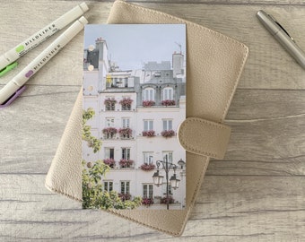 Spring in Paris Dashboard - Fits A5, B6, Personal Wide, Personal, A6, Pocket, Mini Ring Planners. Protective Cover.