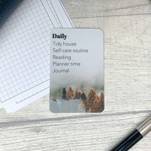 Custom Task Card - Misty Autumn - Personalised Task Card for Your Planner - Add Tasks, Routines, Reminders - Functional, Minimal Deco