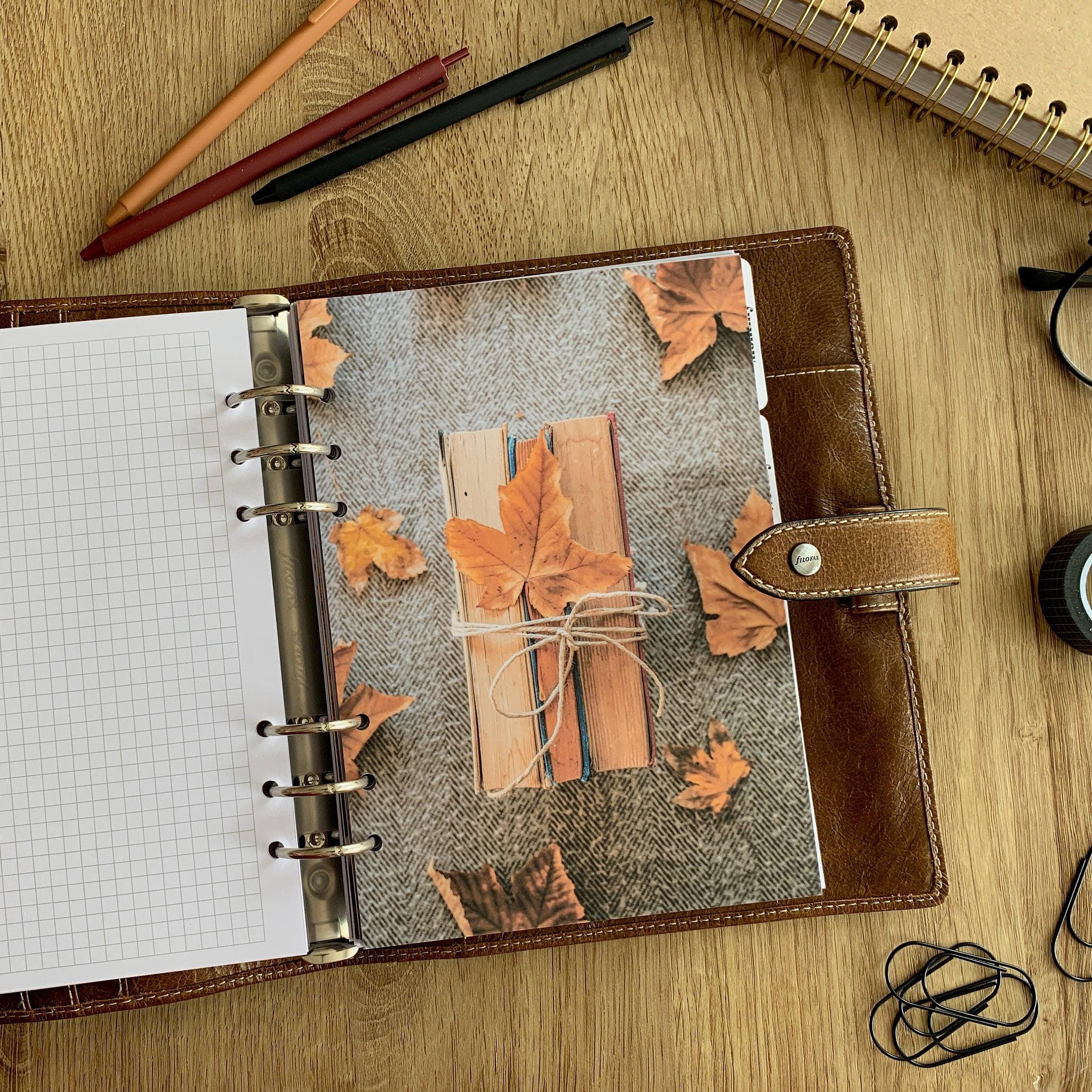 Autumn Books - Fall Dashboard - Fits A5, B6, Personal Wide, Personal ...