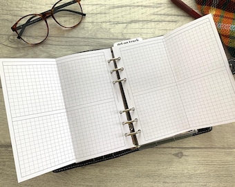 Personal Size Basic Weekly Grid Foldout - Printed & Punched Inserts - Fits Personal Rings