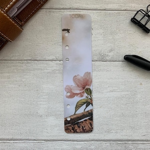 Photo Page Marker - Peach Flower - Choose A5, B6, Personal Wide, Personal, A6, Pocket, Mini - Add Custom Text - Planner Bookmark