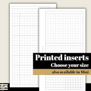 Weekly Grid with 2 Notes Areas and Habits - Printed & Punched Inserts - Fits A5, B6, Personal Wide, Personal, A6, Pocket +, Pocket Rings
