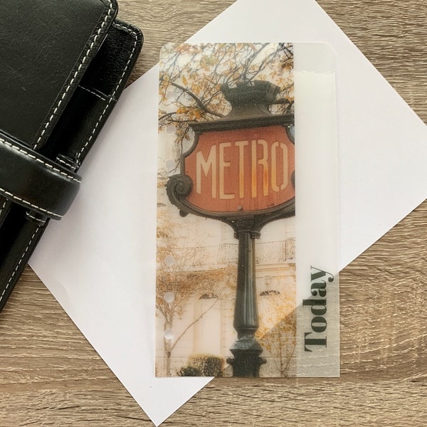 Paris Metro - Vellum Custom Text Page Marker - A5, B6, Personal Wide, Personal, A6, Pocket, Mini - Planner Bookmark