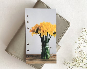 Daffodils - Spring Dashboard - Fits A5, B6, Personal Wide, Personal, A6, Pocket, Mini Ring Planners. Protective Cover.