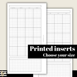 Monthly Planner - Back to Back Grid MO2P - Printed & Punched Inserts - Fits A5, B6, Personal Wide, Personal, A6, Pocket +, Pocket Rings