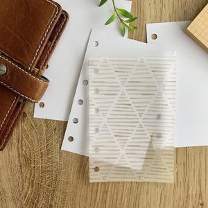 Neutral Diamonds Vellum Dashboard - Fits A5, B6, Personal Wide, Personal, A6, Pocket, Mini Ring Planners. Add Decoration and Layering