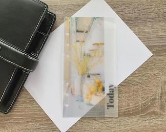 Spring Cafe - Vellum Custom Text Page Marker - A5, B6, Personal Wide, Personal, A6, Pocket, Mini - Planner Bookmark