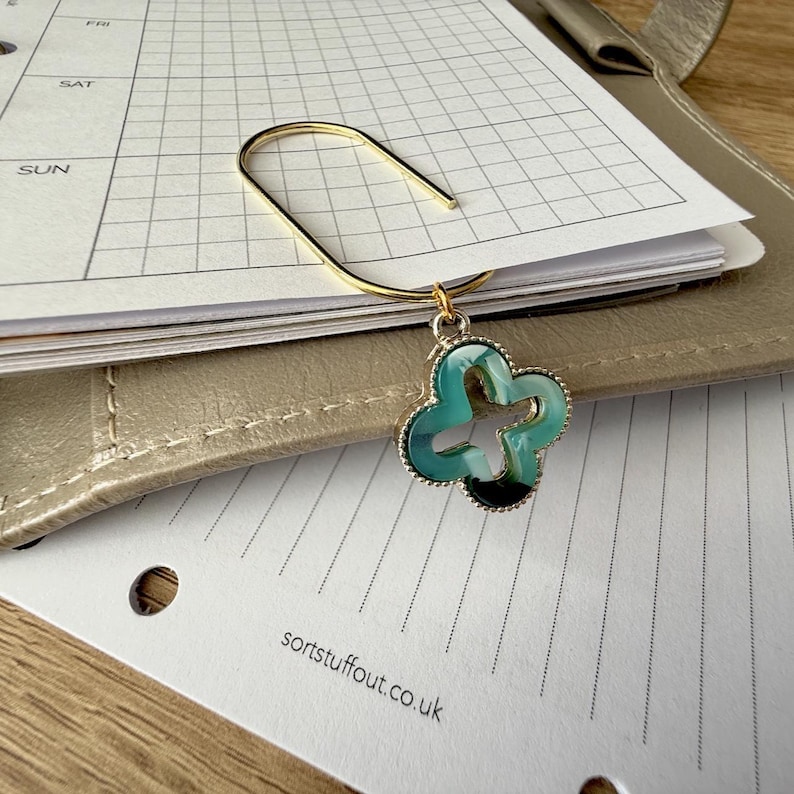 Tortoiseshell Cutout Page Marker Clip - Choose Your Colour - Luxe Planner Charm - Ring Planner Accessories & Deco - Filofax, Kikki K image 6