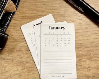Schede di calendario 2026 - Pianificazione funzionale - Da usare come segnalibri, decorazioni