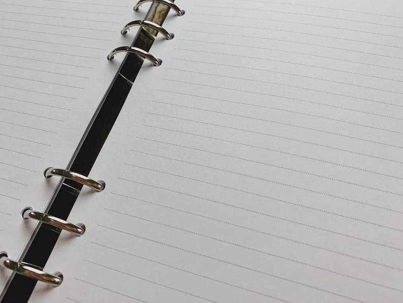 Lined Paper - Cut and Punched for a Range of Ring Planner Sizes - Bright White, Smooth 28lb, 100gsm Paper. image 1