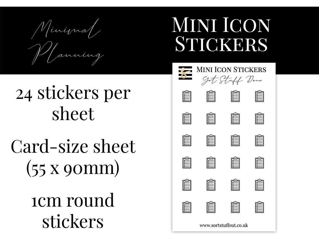 Mini Icon Stickers - Get Stuff Done - Functional Stickers for Planning ...