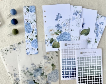 Blue Flowers Bundle saving 25% - Choose Your Size - Disc or Ring Planners