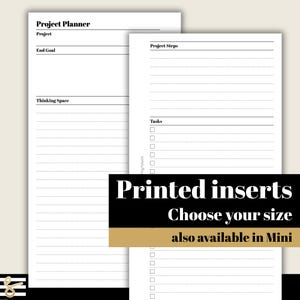 Project Planner - Printed & Punched Inserts - Fits A5, B6, Personal Wide, Personal, A6, Pocket +, Pocket Ring Planners