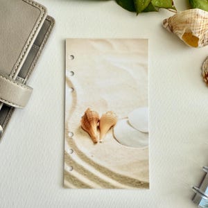 Sandy Shells Dashboard - Fits A5, B6, Personal Wide, Personal, A6, Pocket, Mini Ring Planners. Protective Cover.