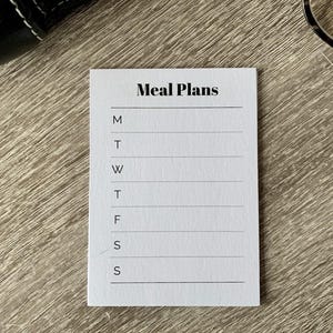 Meal Plans Pocket Sheets - Food Planner - Ring Planner Accessories & Deco - Filofax, Kikki K, MM, GM and PM, Bujo, Hobonichi, Moterm