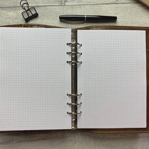 Grid Paper - Cut & Punched for Your Ring Planner Layouts - White Smooth 28lb 100gsm Paper. Fits A5, B6, PW, Personal, A6, Pocket and Mini image 2