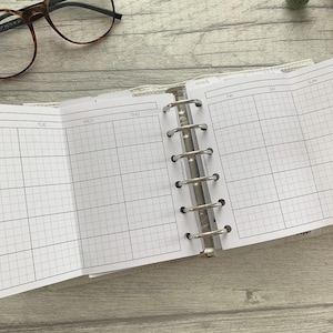 Pocket Size Monthly Grid Foldout - Printed & Punched Inserts - Fits Pocket Rings