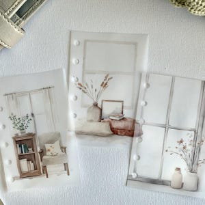 Cruscotti in pergamena neutra calda - Set di 3 - A5, B6, Personal Wide, Personal, A6, Pocket, Mini Ring Planner. Aggiungi decorazioni e strati