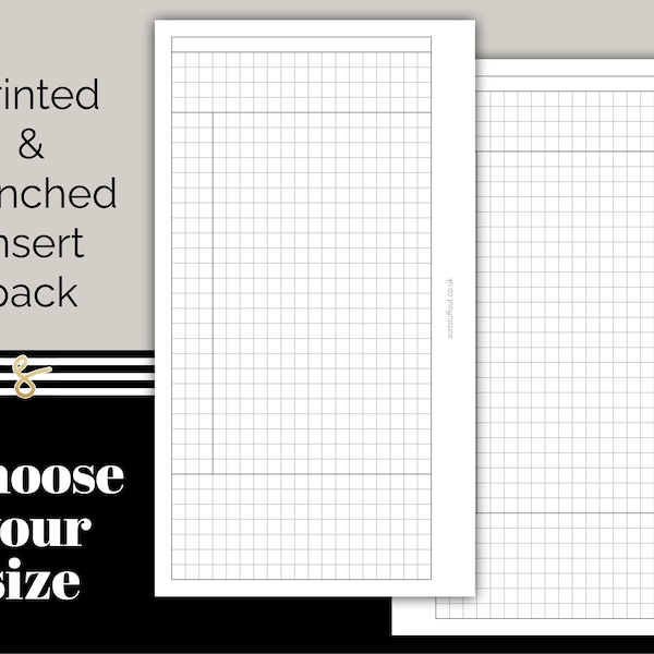 Cornell Notes / Basic Daily Planner - Printed & Punched Inserts - Fits A5, B6, Personal Wide, Personal, A6, Pocket +, Pocket Ring Planners