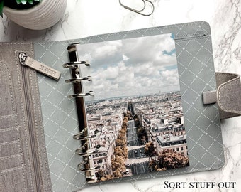 Paris Boulevard - Architecture Dashboard - Fits A5, B6, Personal Wide, Personal, A6, Pocket, Mini Ring Planners. Protective Cover.