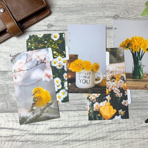 Yellow Spring Planner Dividers - Choose Your Size - Photographic Side Tabs. Organise your planner - Labels Available. Filofax & Kikki K